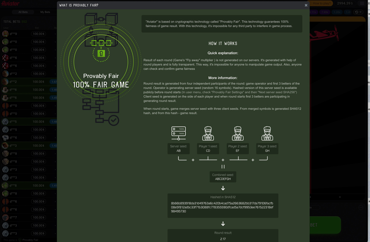 Aviator interface