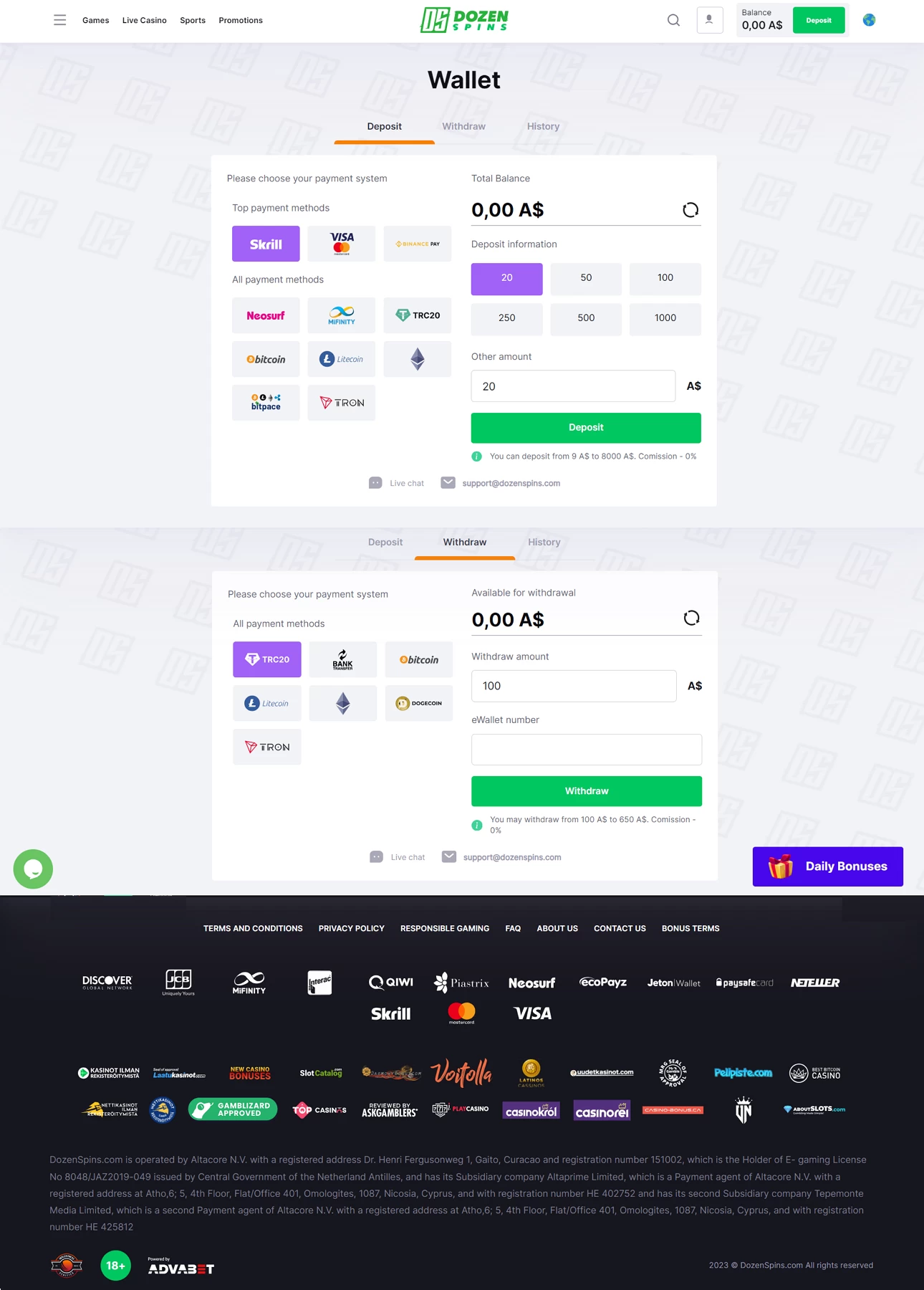 DozenSpins Casino Casino