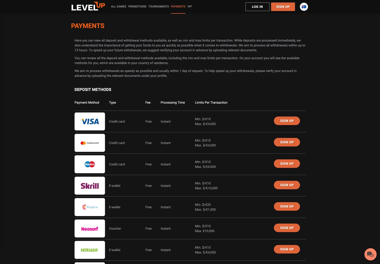 LevelUp Casino  Casino