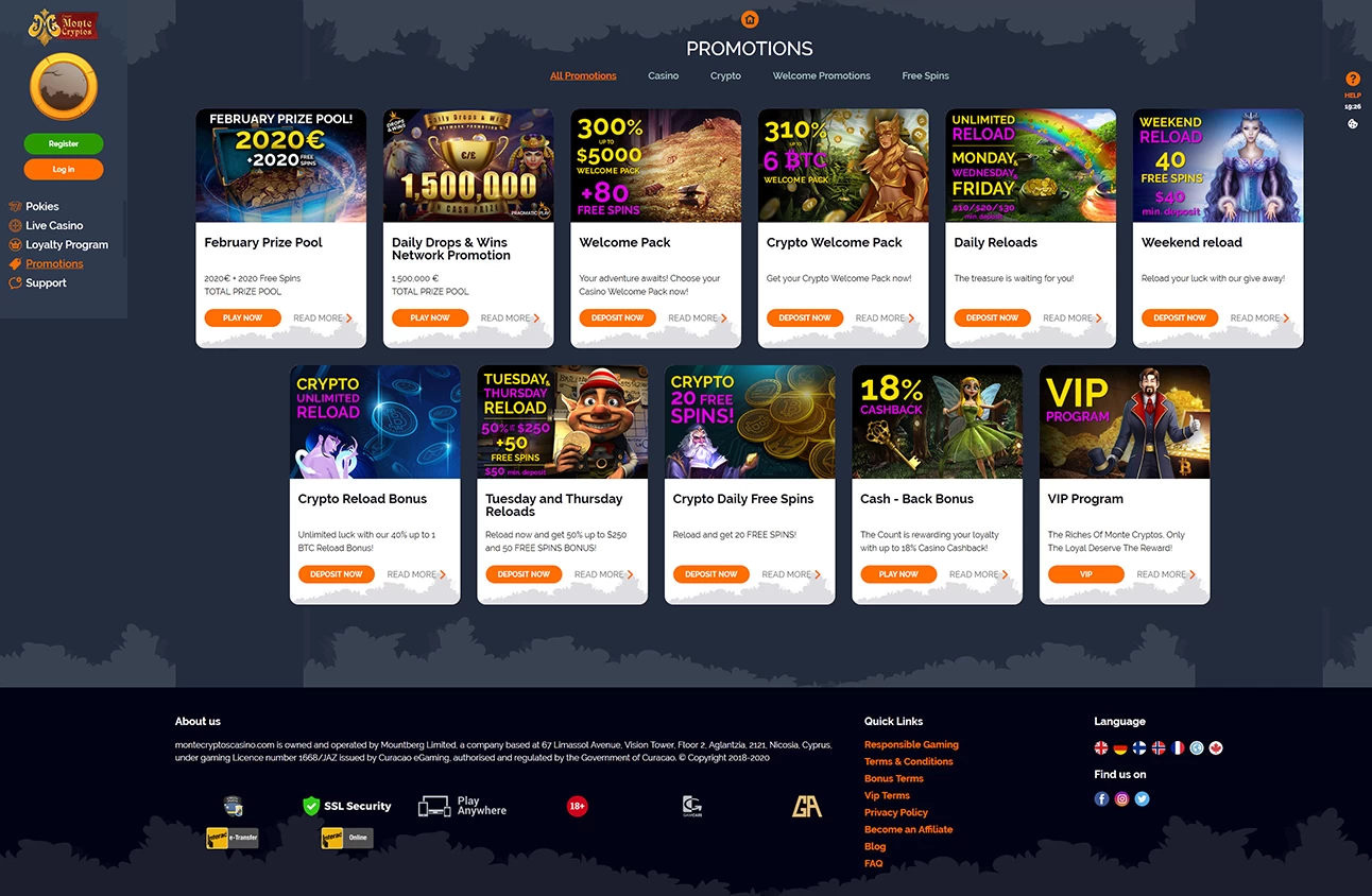 Monte Cryptos Casino Casino